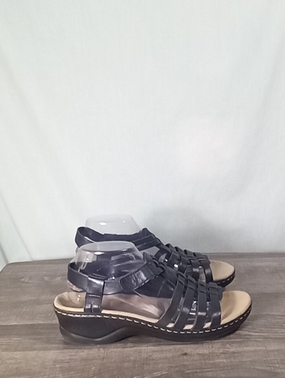 Clarks Collection Navy Lexi Bridge Ankle Strap Sandals Size 11M